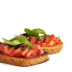 Рецепт Поджаренного хлеба с помидорами и базиликом