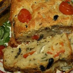 Рецепт Сырного хлеба с маслинами и помидорами черри
