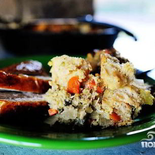 Рецепт Жареного хлеба с устрицами и овощами