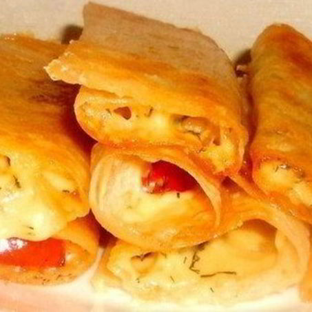 Рецепт Блинчиков с сыром из лаваша