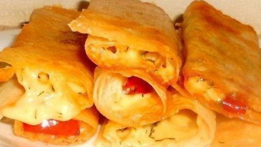 Рецепт блинчиков с сыром из лаваша