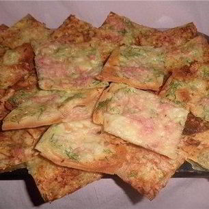 Рецепт Чипсов из лаваша с ветчиной и сыром