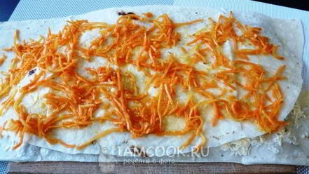 Рецепт лаваша с корейской морковкой и сыром