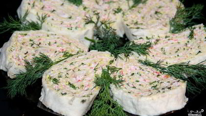 Рецепт Лаваша с крабовыми палочками