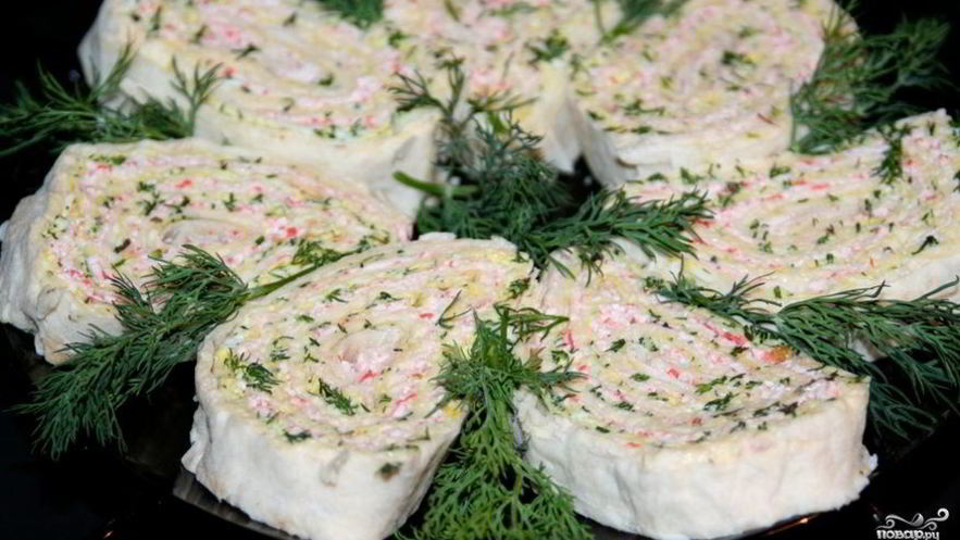 Рецепт лаваша с крабовыми палочками