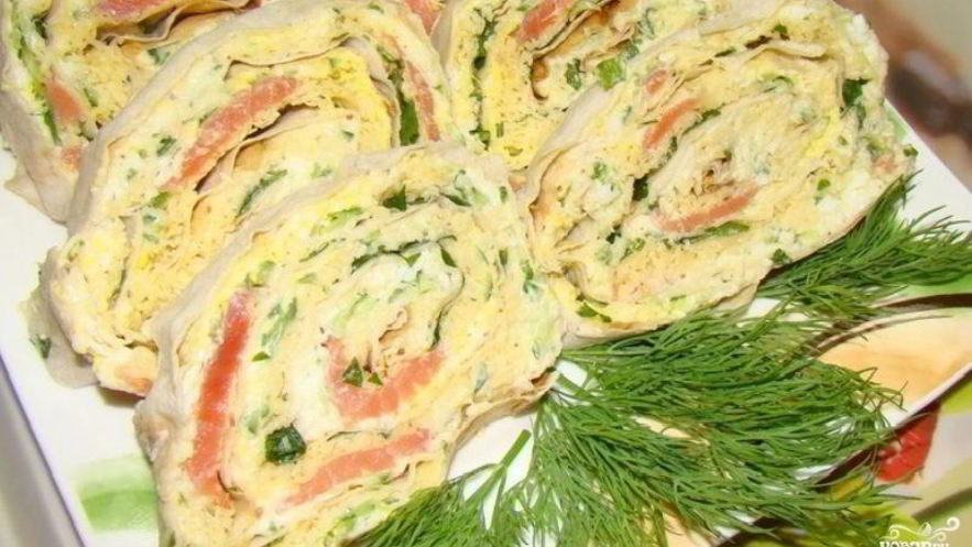 Рецепт лаваша с рыбой и плавленым сыром