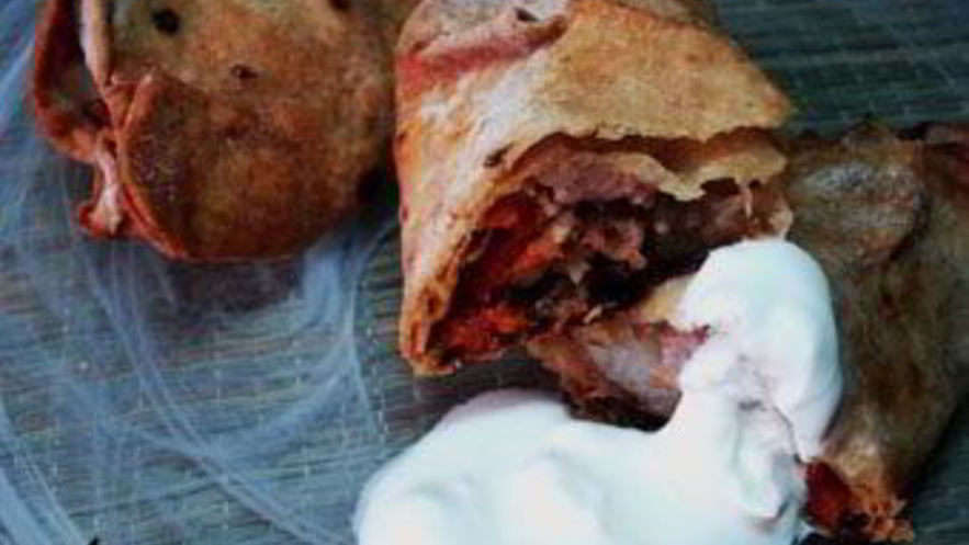 Рецепт мяса с овощами, запеченное в лаваше