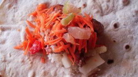 Рецепт мяса с овощами, запеченное в лаваше