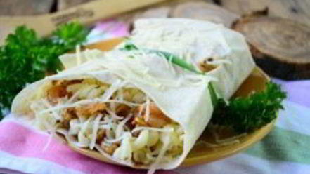 Рецепт пасты с креветками в лаваше