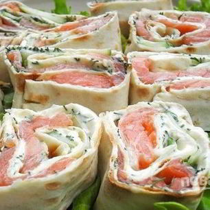 Рецепт Рулета с лаваша с семгой