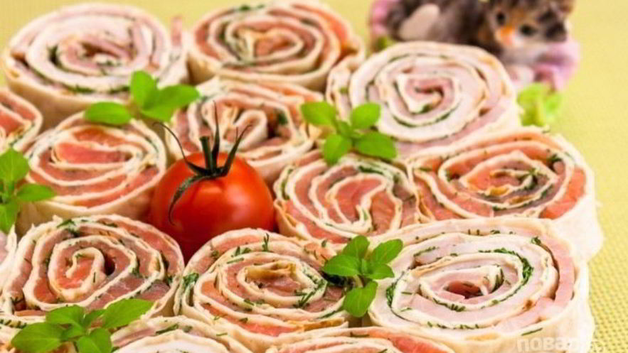 Рецепт рулетиков с лавашом