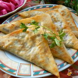 Рецепт Треугольничков из лаваша с картофелем и грибами