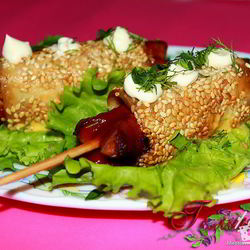 Рецепт Закусочных сосисок в лаваше