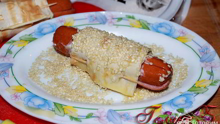 Рецепт закусочных сосисок в лаваше