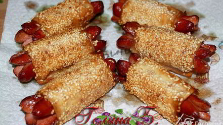 Рецепт закусочных сосисок в лаваше