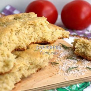 Рецепт Фокаччи из трех видов муки с розмарином