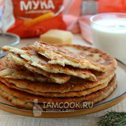 Рецепт Лепешек на кефире с сыром и зеленью