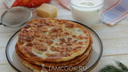 Рецепт лепешек на кефире с сыром и зеленью