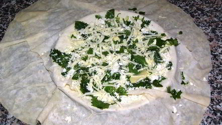 Рецепт лепешек с начинкой к завтраку