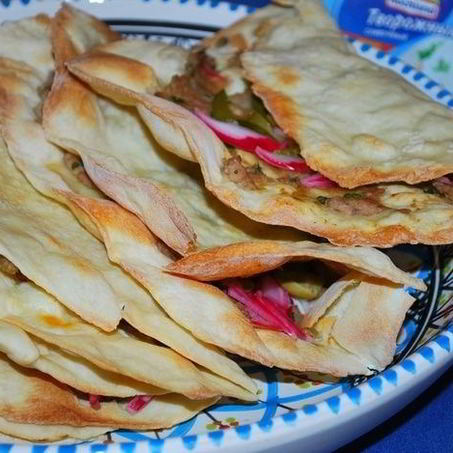 Рецепт Лепешек с сыром и фаршем