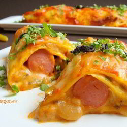 Рецепт Мексиканских лепешек с фасолью, сыром и острым соусом