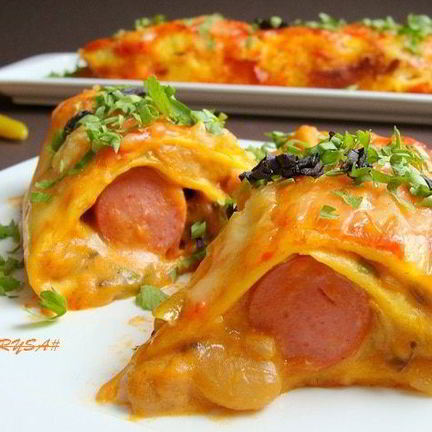 Рецепт Мексиканских лепешек с фасолью, сыром и острым соусом