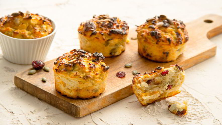 Рецепт маффинов из киноа и кураги с сушеной клюквой