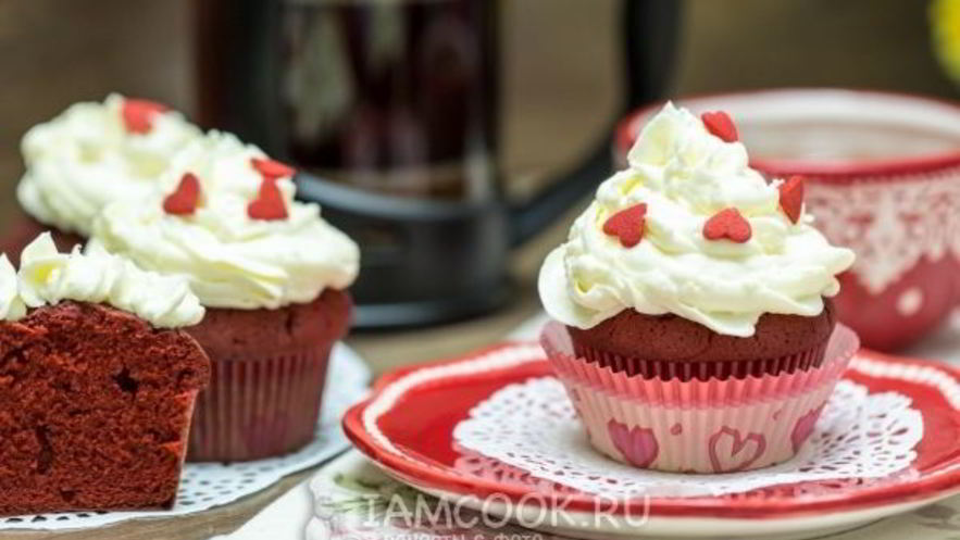 Рецепт маффинов красный бархат