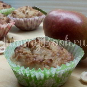 Рецепт Маффинов с грушей, фундуком и пряностями
