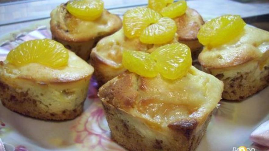 Рецепт маффинов с мандаринами и сыром маскарпоне