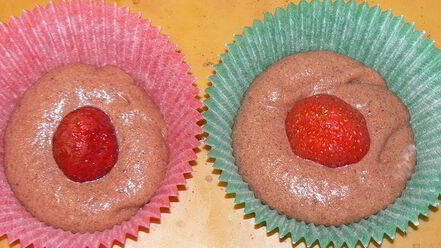 Рецепт шоколадна-клубничных маффины