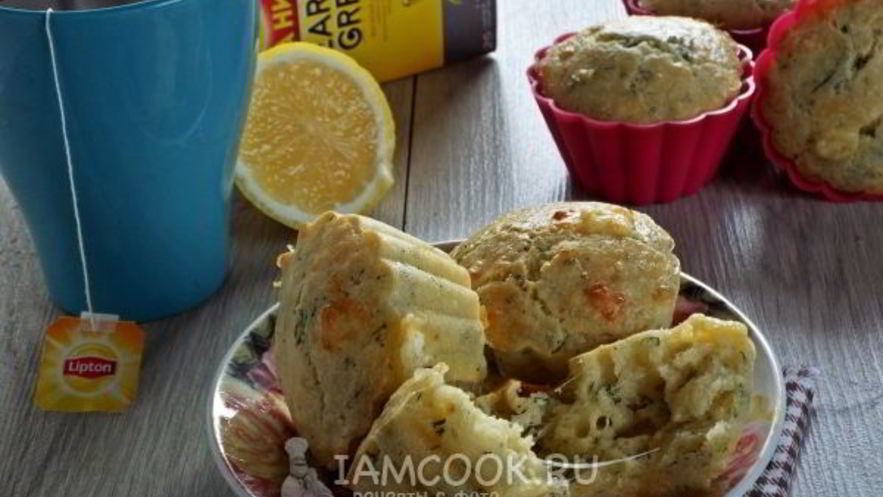 Рецепт закусочных маффинов с сыром и укропом