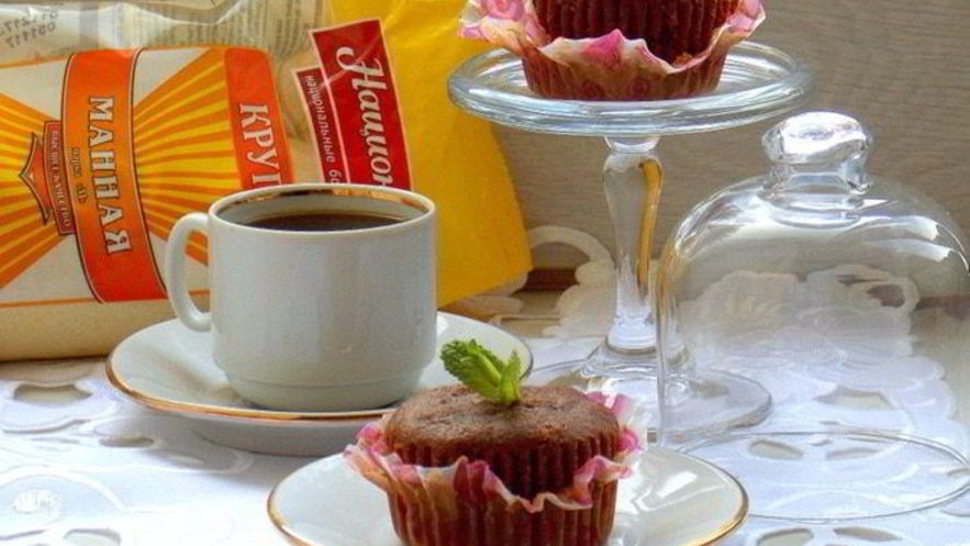 Рецепт маффина-манника шоколад в шоколаде