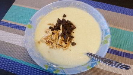 Рецепт манника с шоколадом и миндалем