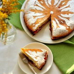 Рецепт Манника с земляничным джемом