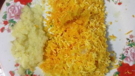 Рецепт насыпного манника с тыквенной начинкой