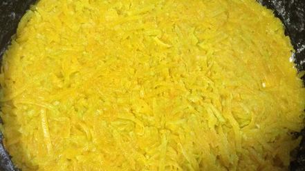 Рецепт насыпного манника с тыквенной начинкой