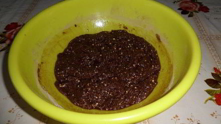 Рецепт постного шоколадного манника с миндалем