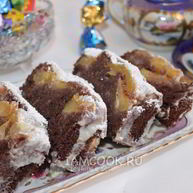 Рецепт Шоколадного манника с яблоками