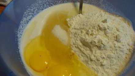 Рецепт цветного яблочного манника