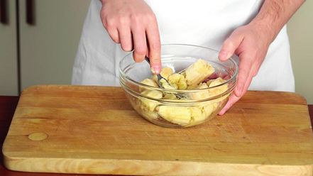 Рецепт бананова-творожных оладьи