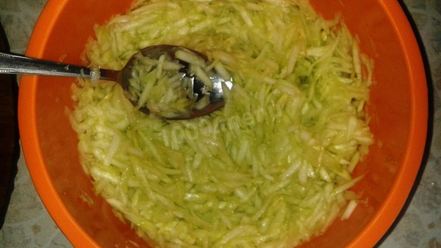 Рецепт кабачковых оладий с сосисками