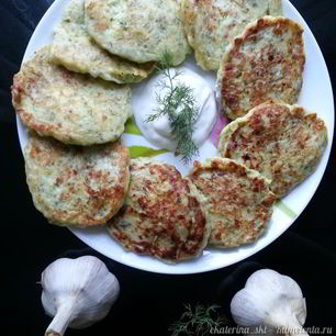 Рецепт Кабачковых оладий с творогом