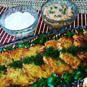 Рецепт Картофельных оладий с сазаньей икрой