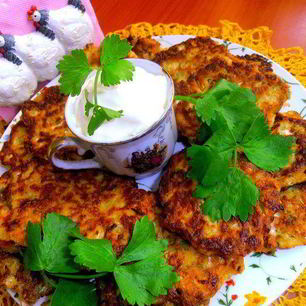 Рецепт Оладушек из китайской капусты с брынзой