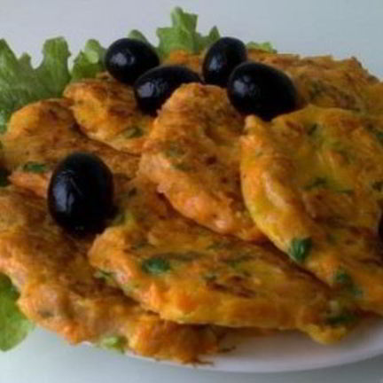 Рецепт Оладушек из тыквы и колбасы по-польски