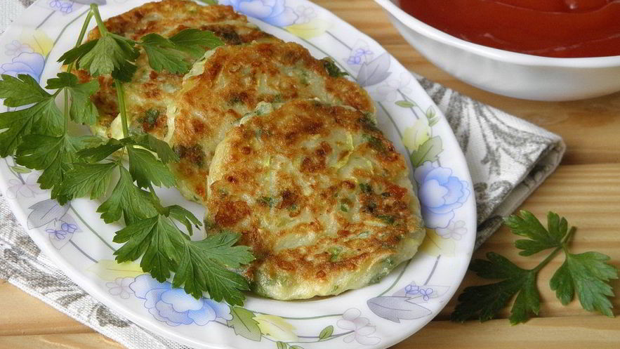 Рецепт оладий из кабачков с сыром