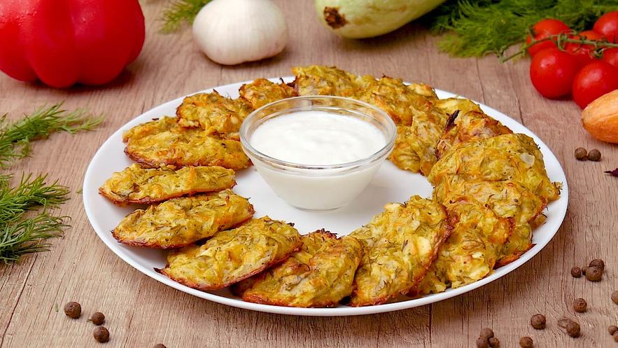 Рецепт овощных оладий с фетой