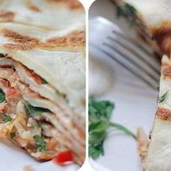 Рецепт Блинного пирога с помидорами, грибами и сыром