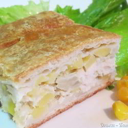 Рецепт Быстрого пирога с курицей и картофелем